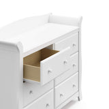 Storkcraft Avalon 6 Drawer Double Dresser (White) – Dresser for Kids Bedroom, Nursery Dresser Organizer, Chest of Drawers for Bedroom with 6 Drawers, Classic Design for Children’s Bedroom Storkcraft
