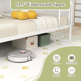 KOMFOTT Twin Over Full Metal Bunk Bed, Heavy-Duty Bunk Bed with Inclined Ladder, Safety Guardrail, Metal Slats Support, Noise-Free Design, Space-Saving Bunk Bed Frame for Teens & Adults (White) KOMFOTT