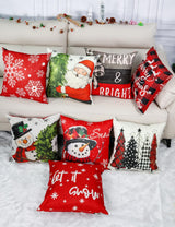 Multiwins Double-Sided Print Christmas Pillow Covers Set of 4, 18" x 18", 8 Cute Christmas Decor Patterns, Perfect for Home Decor multiwins