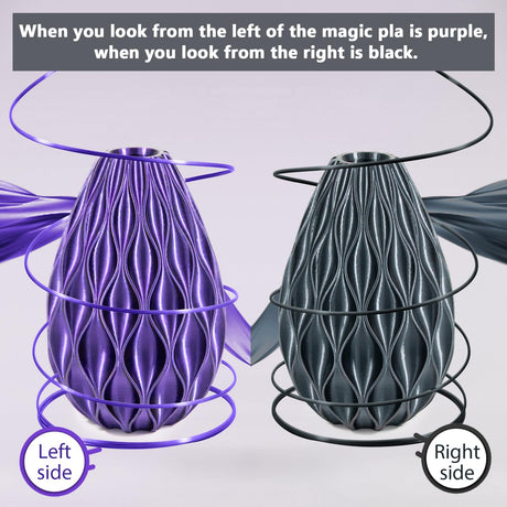 iSANMATE 3D Printer Filament, PLA Filament 1.75mm Dual Color Filament, Shiny Silk PLA Coextruded Filament, 3D Printing Filament Magic PLA, 1 kg/Spool (Black+Purple) iSANMATE