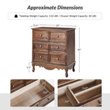 HULALA HOME 3-Drawer Nightstand with Charging Station, Drawer Organizer with Wood Legs, Farmhouse Solid Wood Nightstand(Walnut) HULALA HOME