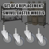 RILIDRI 4-Inch Swivel Stem Caster, 7/16-Inch Stem Diameter Rubber Wheel, Heavy Duty TPR Replacement Wheels for Rubbermaid Mop Bucket Cart Grill Casters - 4 Pack RILIDRI