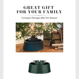 Tree Nest Robust Christmas Tree Stand for Real Christmas Trees Up to 8.5' Trees Water Reservoir Holds Up to 2.9 Gal Robust (Green,Medium) Tree Nest
