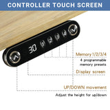 Jceet Adjustable Height Electric Standing Desk - 55 x 30 Inch Sit Stand Computer Desk with Splice Board, Stand Up Desk Table for Home Office, White Frame/Oak Top(with Radian) Jceet