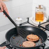 Silicone Cooking Utensils Set - 600°F Heat Resistant, Nonstick Kitchen Utensil Set with Spatulas, Spoons, Whisk, Tongs, BPA Free, Dishwasher Safe, Black USECANO