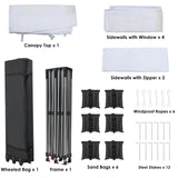 MAMIZO 10x20ft Pop up Canopy Tent w/6 Sidewalls, Heavy Duty Wedding Party Tent, Height Adjustable Large Commercial Gazebo, Instant Sun Protection Shelter W/Upgraded 3 Raised Roofs, Wheeled Bag (White) MAMIZO