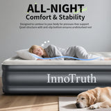 InnoTruth Air Mattress Queen with Built in Pump, Inflatable Mattress Blow up Mattress, Family Choice Award Winner, 18" Colchones Inflables Foldable Air Bed for Guest & Home, Ideal for Camping, 650lbs InnoTruth
