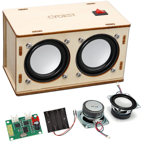 STEM Projects for Kids & Adults Build Your Own Bluetooth Speaker - Science Experiment Electronics Kit | Beginner's Starter DIY Set,STEM Gifts for Teenage Girls + Boys Ages 10 and Up (Dual Speakers) CYOEST