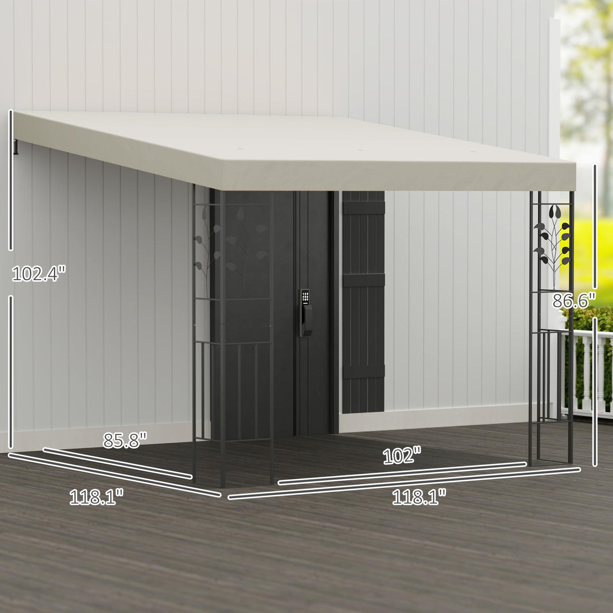 Outsunny 10' x 10' Outdoor Pergola Canopy, Metal Patio Canopy with Weather-Resistant Fabric and Drainage Holes for Backyard, Garden, Porch, Beach, Cream White Outsunny