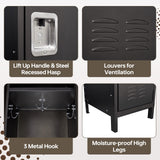 MIIIKO Metal Storage Locker Cabinet with 1 Door, 18“ Deep Lockers with Hanging Hooks, Clothes Locker for School, Bedroom, Home Office, Gym and Changing Room MIIIKO