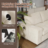 COOSLEEP 99” L-Shape Convertible Sectional Couches Sofas with 190L Storage Chaise,Chenilee Sofas with Removable Cushion and Detachable Cover,USB and Type-c Charging for Living Room COOSLEEP HOME