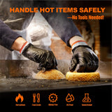 ANBOSON BBQ Gloves for Cooking Baking Grilling, 100 Count Disposable Nitrile Gloves and 4 Count Cotton Glove Liners Washable (6mil Nitrile, Large) ANBOSON