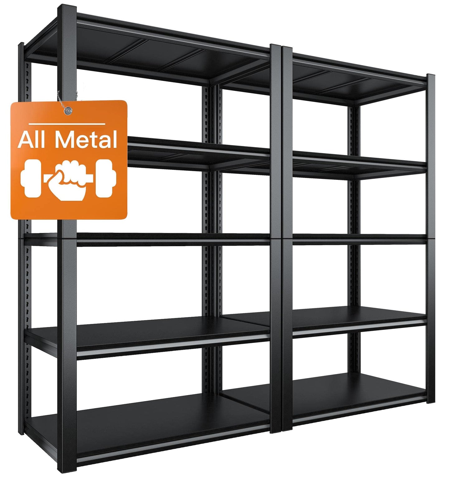 Raybee Garage Shelving 2000LBS Heavy Duty Storage Shelves Adjustable 5 Tier Metal Shelves for Storage Garage Shelves Storage Rack Shelving Unit Pantry Shelf for Kitchen, 32"W x 16.5"D x 63"H, - WoodArtSupply