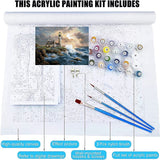 koemhxb Large Paint by Number for Adults(24x16 inch),Lighthouse Paint by Numbers Kits for Adults Beginner,Lighthouse Painting by Numbers for Home Wall Decor koemhxb