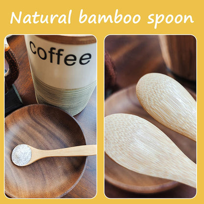 4 Pcs Small Wooden Spoons，3.5 Inch Mini Handmade Bulk Nature Tiny Spoons Little Wooden Teaspoons for Jars Sugar Creamer Honey Spices Salt Kitchen Supplies