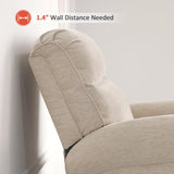 MCombo Power Wall Hugger Recliner Chair for Small Space RV Living Room, USB & USB-C Charging Ports, Modern Rolled Arm Recliner, Fabric PR630 (Beige) MCombo