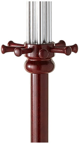 ORE International Six Foot Wood and Chrome Coat Rack Cherry Finish ORE International