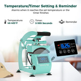ITEFDTUTNE Hat Heat Press Machine for Caps Inclusive 2pcs Interchangeable Platens (6.7"x3.8", 6.7"x2.5"), Cap Heat Press for Hats Rigid Steel Frame No Stick Digital LCD Timer and Temperature Control ITEFDTUTNE