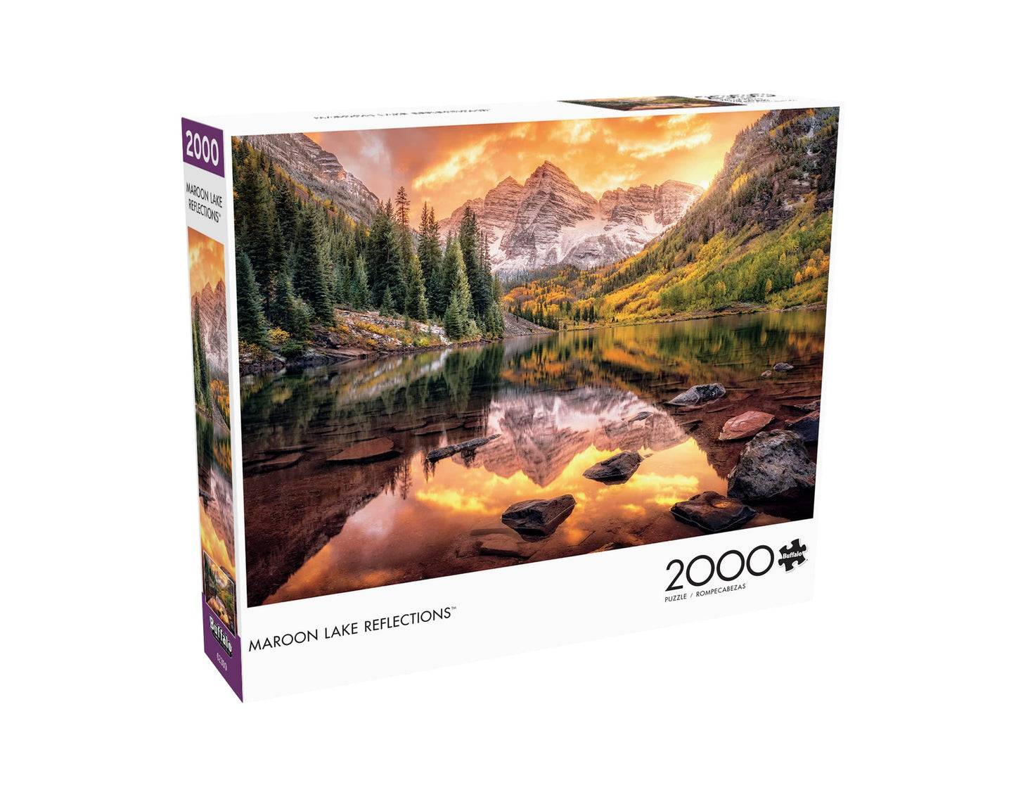 Buffalo Games - Maroon Lake Reflection - 2000 Piece Jigsaw Puzzle for Adults Challenging Puzzle Perfect for Game Nights - 2000 Piece Finished Size is 38.50 x 26.50 - WoodArtSupply