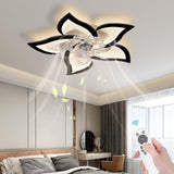 Bevenus Low Profile Ceiling Fans with Lights,27.2” Black Modern Dimmable Flower Shape Ceiling Light Fan with Remote Control/app Control,Timing 6 Gear Speeds Fan Ceiling Lamp. Bevenus