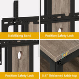 DWVO TV Stand with Mount, Black TV Stands for Living Room w/Power Outlet, LED Entertainment Center for 70/65/60 inch TV, Height Adjustable TV Console Cabinet, Grey DWVO