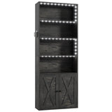 IRONCK Tall Bookcase with LED Lights, 70 in Industrial Bookshelf Display Shelf Floor Standing for Home Office, Living Room, Bed Room IRONCK