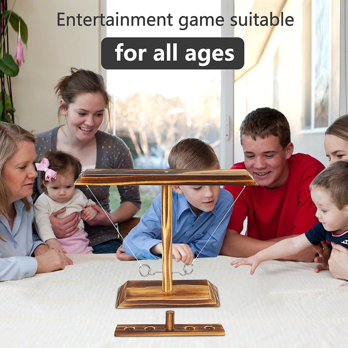 Bestdon Ring Toss Games for Adults, Fast-Paced Interactive Toss Games with Shot Ladder Bundle, Outdoor Indoor Handmade Wooden Hook and Ring Game for Bars, Home, Large Bestdon