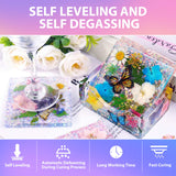 16OZ Epoxy Resin Kit, Crystal Clear Epoxy Resin, No Yellowing No Bubble Self Leveling Coating Casting Resin for Table Tops, Art Crafts, Jewelry, Molds, DIY Projects 1:1 Ratio(8OZ x 2) Pnente