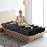 YOSHOOT 6 Inches Futon Mattress Full Size, Thick Futons Sofa Couch Bed, Floor Mattress for Adults, Shredded Foam Filling, Medium Firm(Frame Not Included), Black(54"x75") YOSHOOT