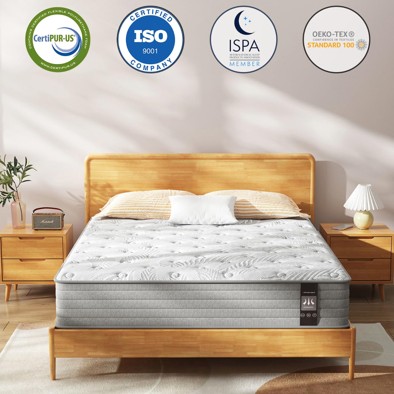 Twin Mattress 12 Inch, Gel Memory Foam Mattress, Hybrid Mattress in a Box with Pocket Spring, Soft & Comfortable Medium Firm Mattress, Motion Isolation, Pressure Relief, CertiPUR-US Certified