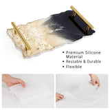 Tray Resin Molds for Casting, Gartful 4PCS Large Silicone Epoxy Molds, Geode Agate Platter Mold for Making Faux Agate Tray, Serving Board, Coaster, Fruit Mat, Jewelry Holder, Art Crafts, Home Decor Gartful