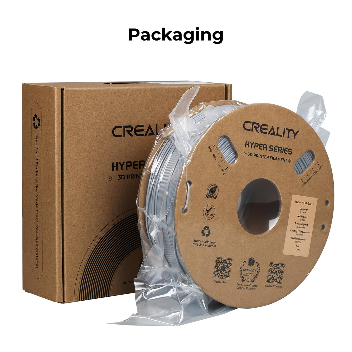 Creality ABS Filament 1.75mm for K1 Max, 3D Printer Filament ABS Designed for High Speed 350mm/s, High Impact Resistance, Odorless Non-Toxic and Without stringing or Clogging, 1kg(2.2lbs) ABS Black Creality