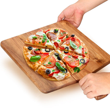 Gtencemen Large Acacia Wood Cutting Board with Handle Wooden Charcuterie Board Kitchen Chopping Block for Meat Cheese Vegetable Bread Fruit Serving Boards Wood Butcher Block Carving Board, 17" X 13" Gtencemen