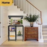 KDSOM 20 Gallon Fish Tank Stand Aquarium Stand, Metal Fish Tank Table, 3 Tier Turtle Reptile Terrarium Tank Stand for Home Office, 29.1" X 12.2" X 29.5", Black KDSOM