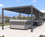 PURPLE LEAF Louvered Pergola 11' x 27' Enormous Outdoor Aluminum Pergola Modern Outdoor Pergola with Adjustable Roof for Deck Garden Yard Hardtop Gazebo PURPLE LEAF