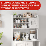 Litter Box Enclosure with Shelves and Doors, 2-in-1 Hidden Cat Litter Box Cabinet Furniture with Shelf, 51" Indoor Cat House Wood Sturdy Pet Washroom EcoSummer