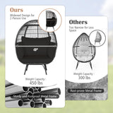 Giantex Oversized Wicker Egg Chair, Outdoor & Indoor Hammock Chair with Thick Cushions, 2-Person PE Rattan Lounge Chair Swing Chair for Patio, Backyard,Porch, 450 LBS Weight Capacity (Black) Giantex