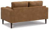 Signature Design by Ashley Telora Modern Faux Leather Loveseat with 2 Bolster Pillows, Dark Brown Signature Design by Ashley