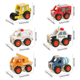 DIPALENT 6Pcs Wooden Cars for Toddlers 1-3, Push and Go Vehicles, Kid Toys, Hand Push Cars for 1+ Year Old, Montessori DIPALENT