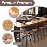 Farmhouse Modern Solid Wood Bar Table Set - Industrial Dining Room Bar Table, Rectangle Counter Height Dining Table Long Table for Kitchen Coffee Shop,No Stool(70.9" L x 15.7" W x 41.3" H) Fakednss