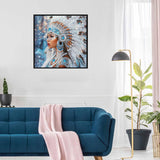 SKRYUIE DIY Diamond Art Kits for Adults African Special Shape - 5D Diamond Painting Kits for Adults African American - Crystal Embroidery Cross Stitch - Craft for Wall & Office Decor 12×12 Inch SKRYUIE