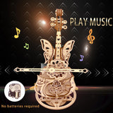 3D Puzzle Wooden Model Kits for Adults - DIY Cello Music Box Mechanical Jigsaw Puzzles Construction Craft Kits for Age 14+ Years Old auryee
