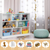 KOTEK 8-Cubby Wooden Kids Bookshelf - Versatile Toy Storage Organizer for Nursery, Playroom, and Classroom KOTEK