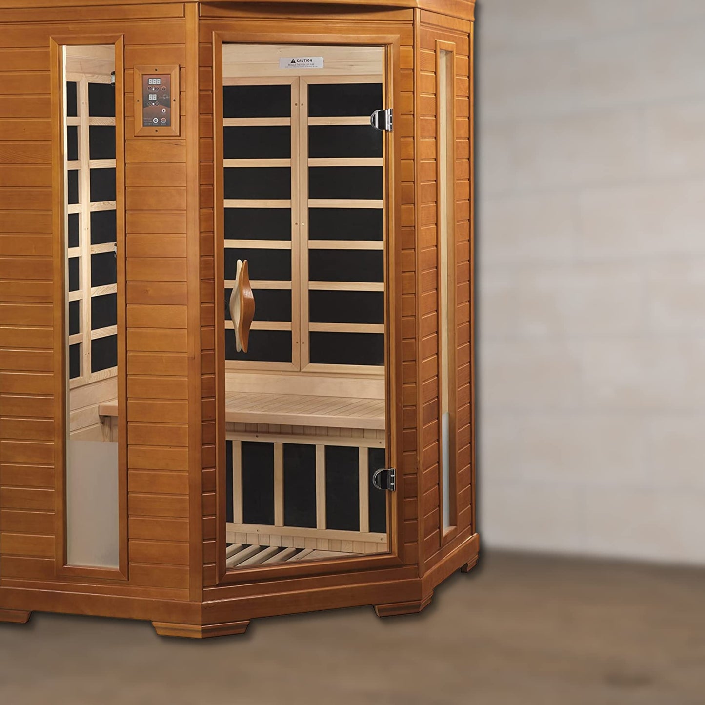 Dynamic Hemming 2 Person Infrared Corner Sauna for Home, Low EMF Indoor Saunas Full Size Indoor Personal Spa 49" x 48" x 76" - WoodArtSupply