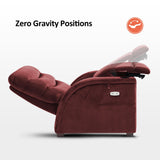 MCombo Power Zero Gravity Recliner Chair with Adjustable Headrest for Living Room, Fabric ZG334 (Burgundy) MCombo