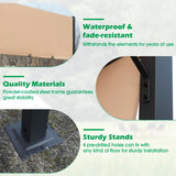 10’ x 10’ Outdoor Pergola Waterproof Gazebo Canopy Sturdy Frame Patio Pergola with Retractable Canopy Sides Solar Led Metal Stands for Porch Party Outdoor Patio Backyard, Tan PayLessHere