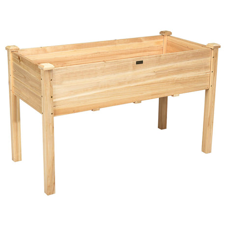 Giantex Raised Garden Bed Kit Elevated Planter Box for Vegetables Fruits Herb Grow, Heavy Duty Natural Cedar Wood Frame Gardening Planting Bed for Deck Patio Yard, 49.5"X23.5"X30.0" Giantex
