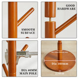 Aibiju Wood Coat Rack Freestanding, Coat Stand with 8 Hooks, Kids Coat Tree with 3 height options and Sturdy Base, Rustic Coat Rack Small Hall Tree Brown YD-1008 Aibiju