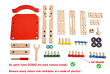 Wooden Nuts and Bolts Set - Construction Work Bench Chair - Wooden Construction Kits for Kids - Wooden Toys for 4 Years Old -Compatible with TOWO Nuts Bolts Set Toys of Wood Oxford