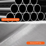 Klysiora 13x20 Ft. Metal Carport Garage with PE Fabric and Galvanized Steel Frame Outdoor Shelter for Cars, Trucks and Boats with 4 Doors and Mesh Windows for Ventilation - Grey Klysiora